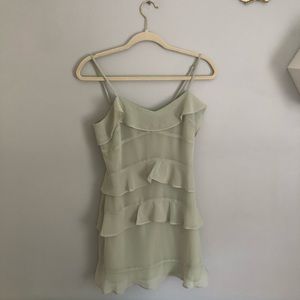 Short green ruffle dress